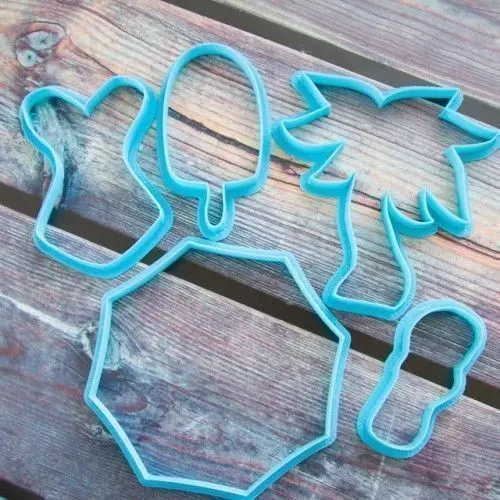 Set Beach cookie cutter for professional Free 3D print model