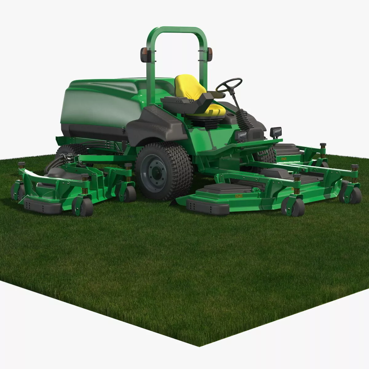 Large Area Lawn Mower on Grass Fur 3D model