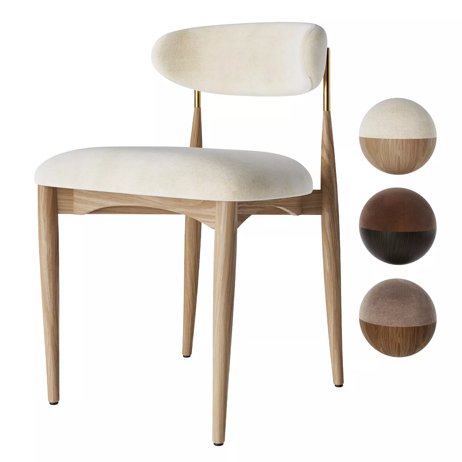 Restoration Hardware Arno Dinning Side Chair 3D model