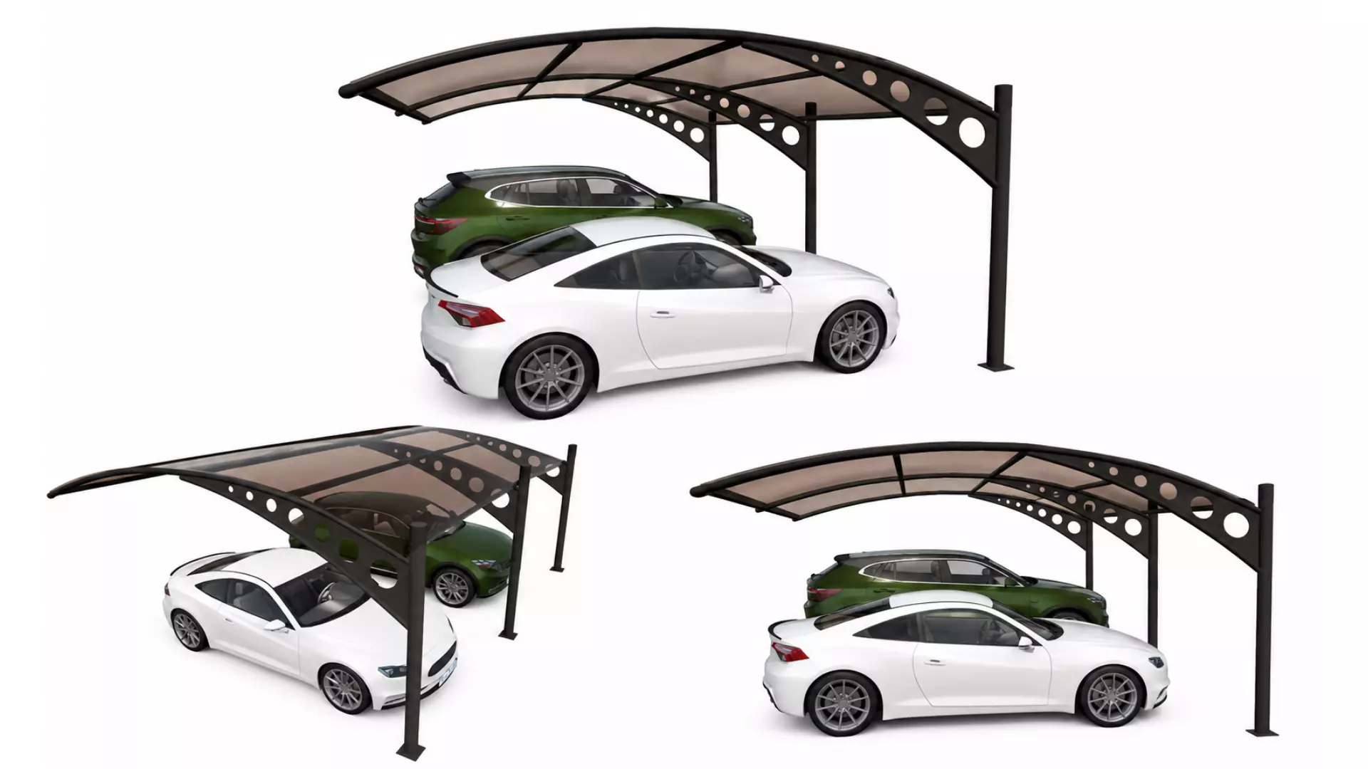 Modern Double Carport 3D model