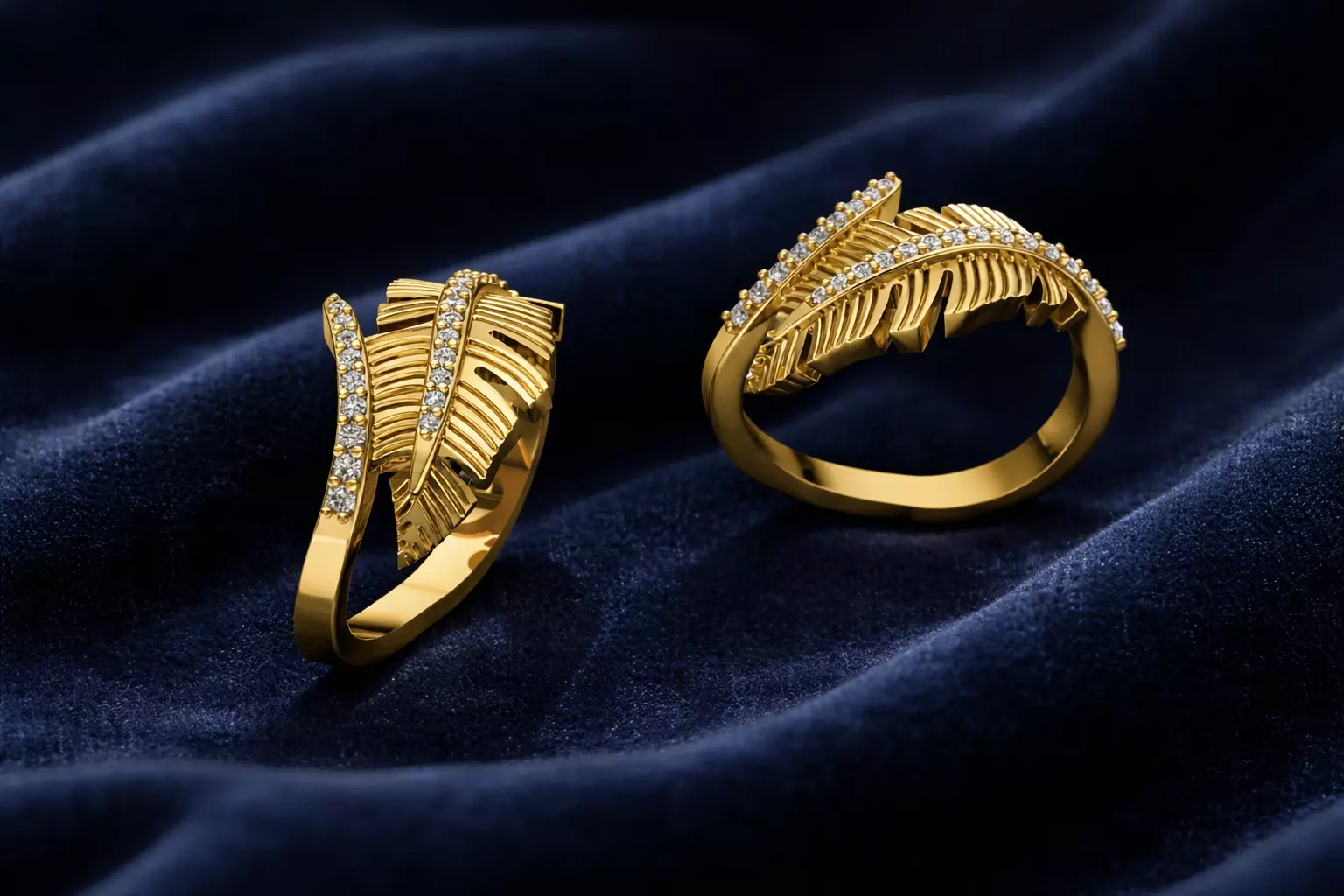Feather Ring Luxury Jewelry 3D print model