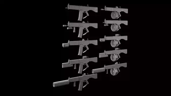Low Poly ShotgunV4-style -10 Variations Game Ready
