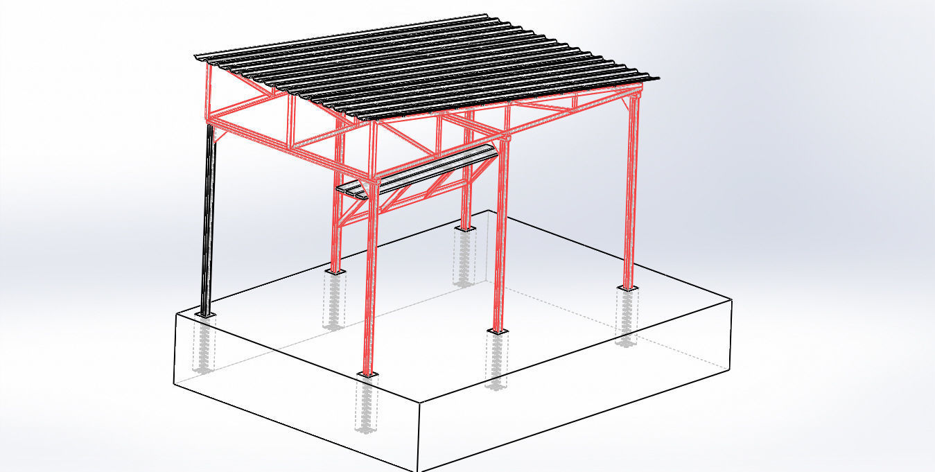 Metal shed Low-poly 3D model_7