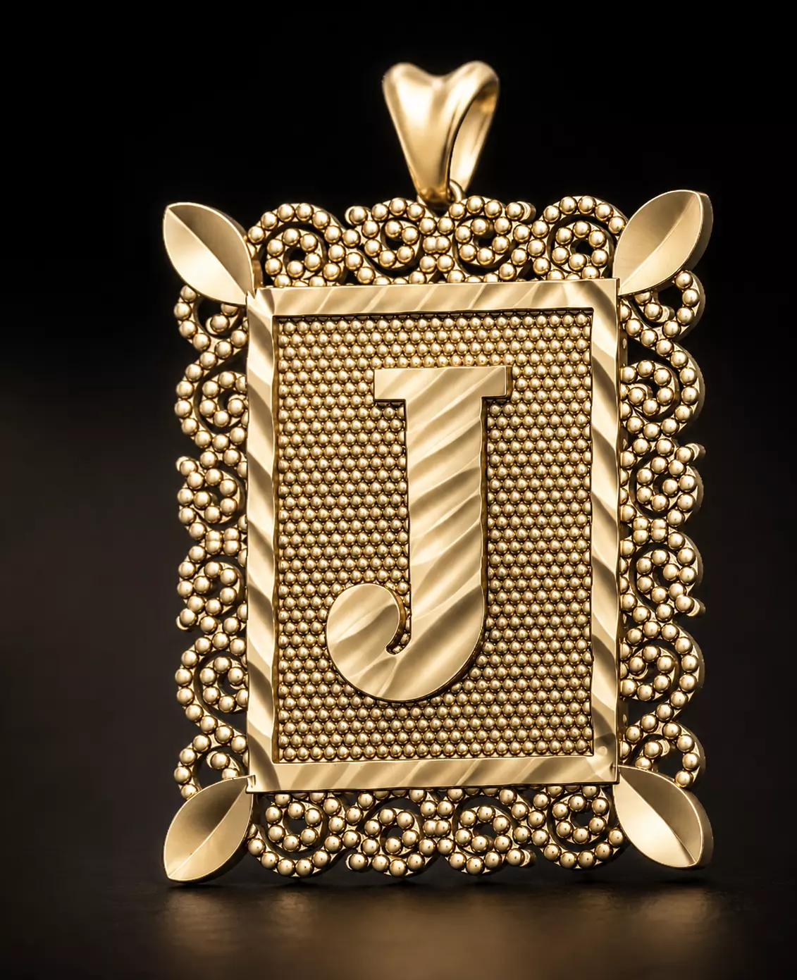 Letter J Monogram Pendant STL 3D print model