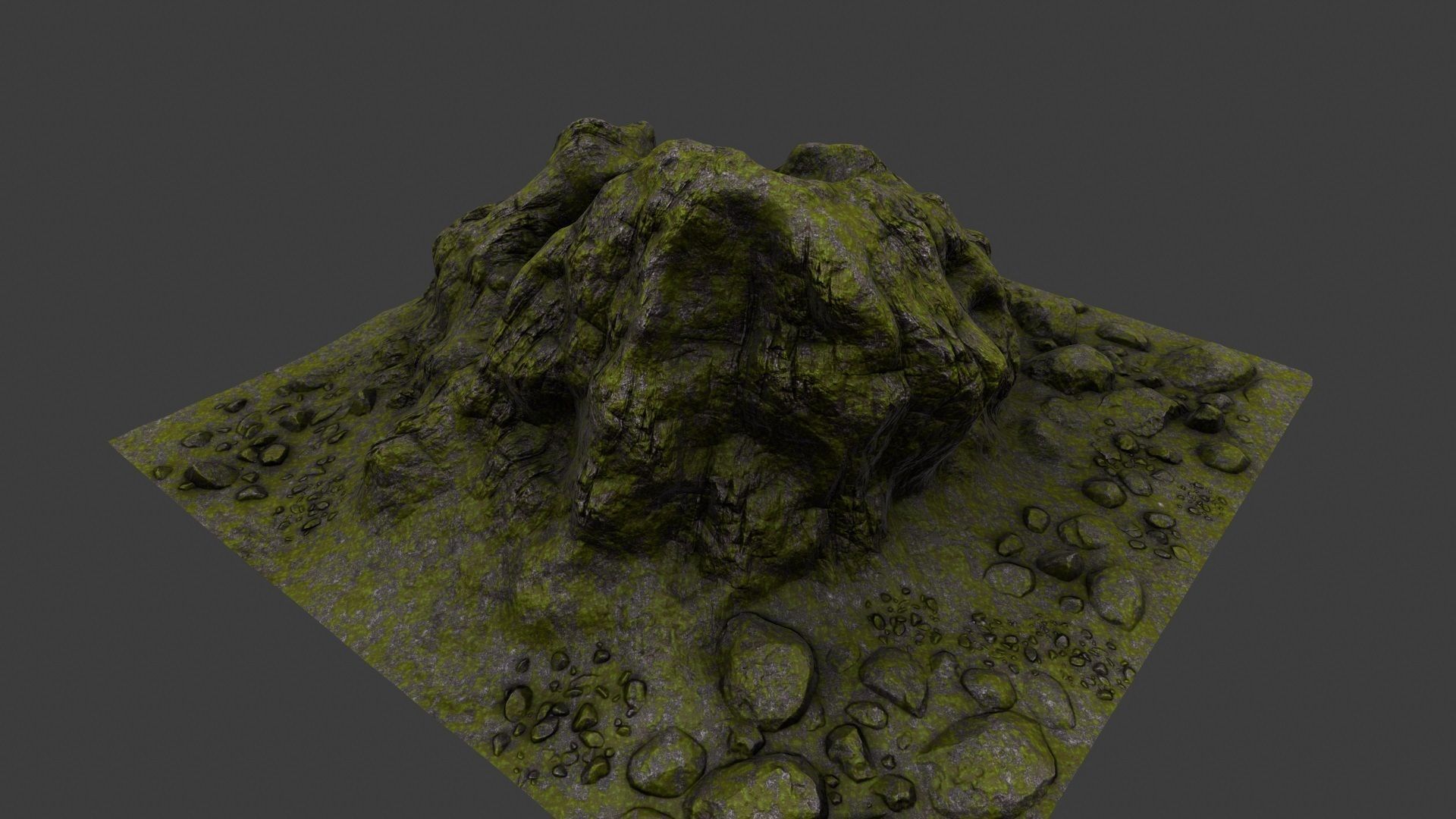 Rock grassy area with rocks 3D model_12