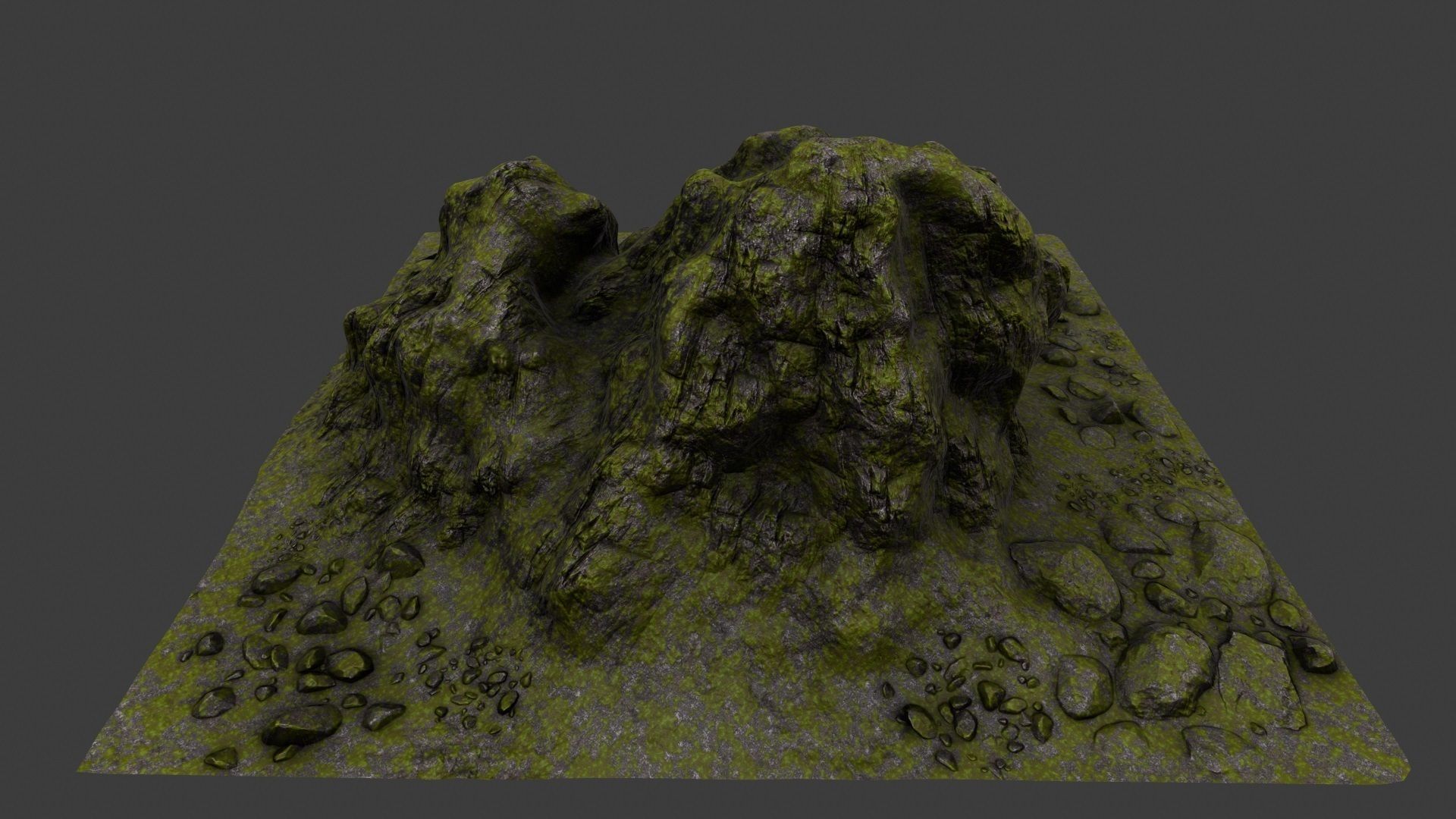 Rock grassy area with rocks 3D model_5
