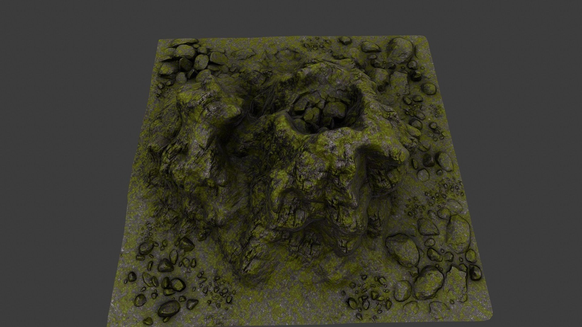 Rock grassy area with rocks 3D model_10