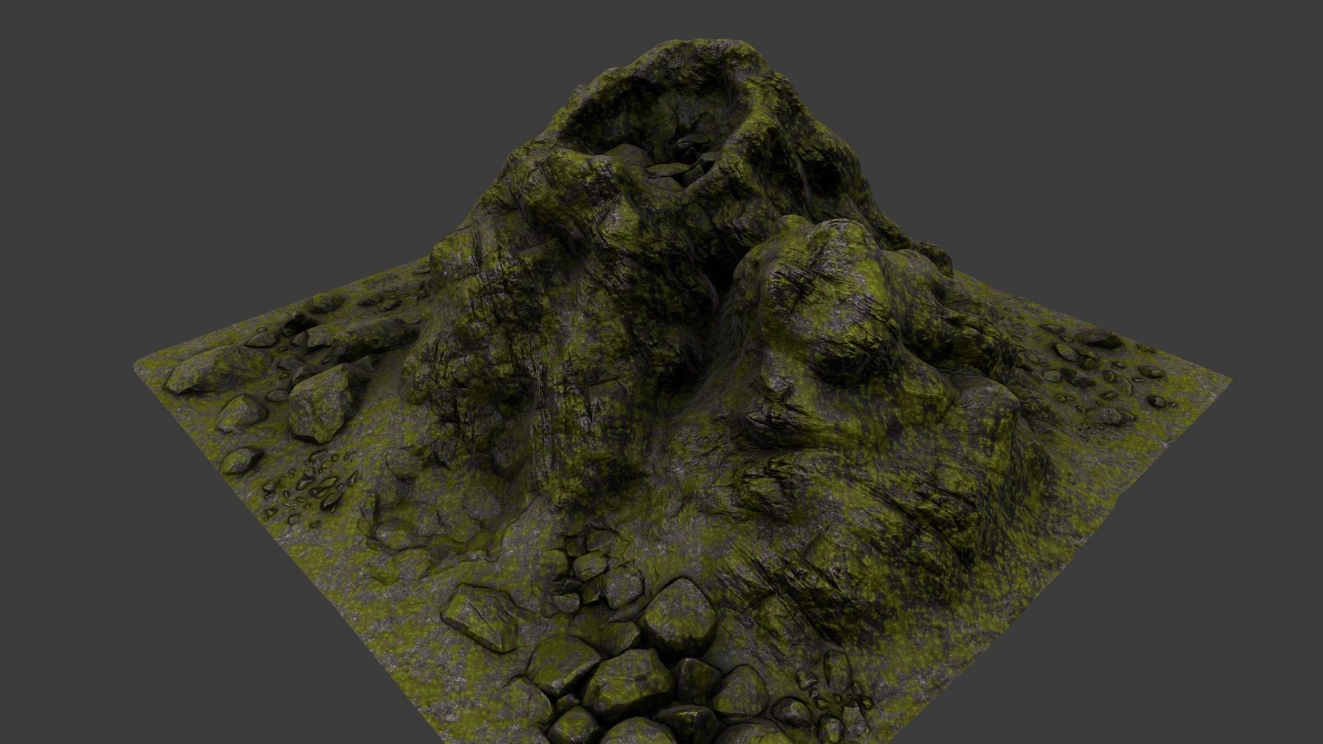 Rock grassy area with rocks 3D model_6