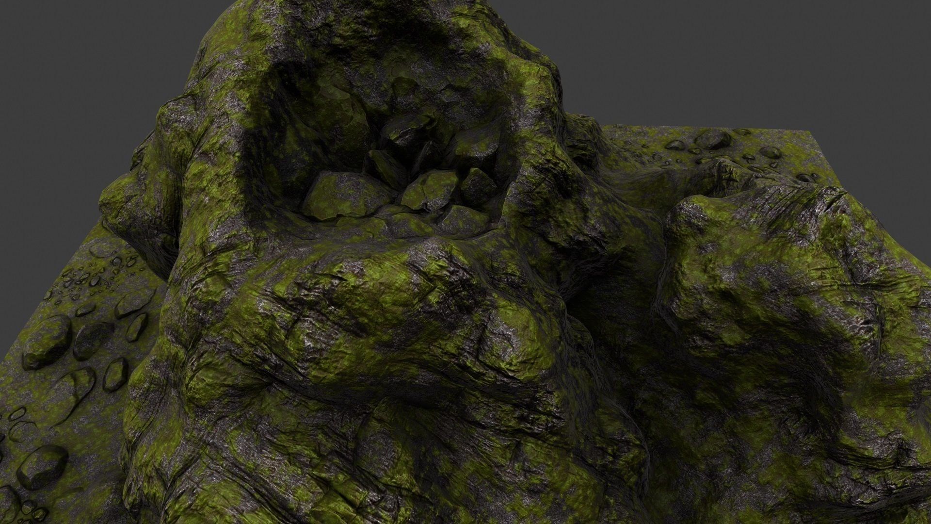 Rock grassy area with rocks 3D model_13