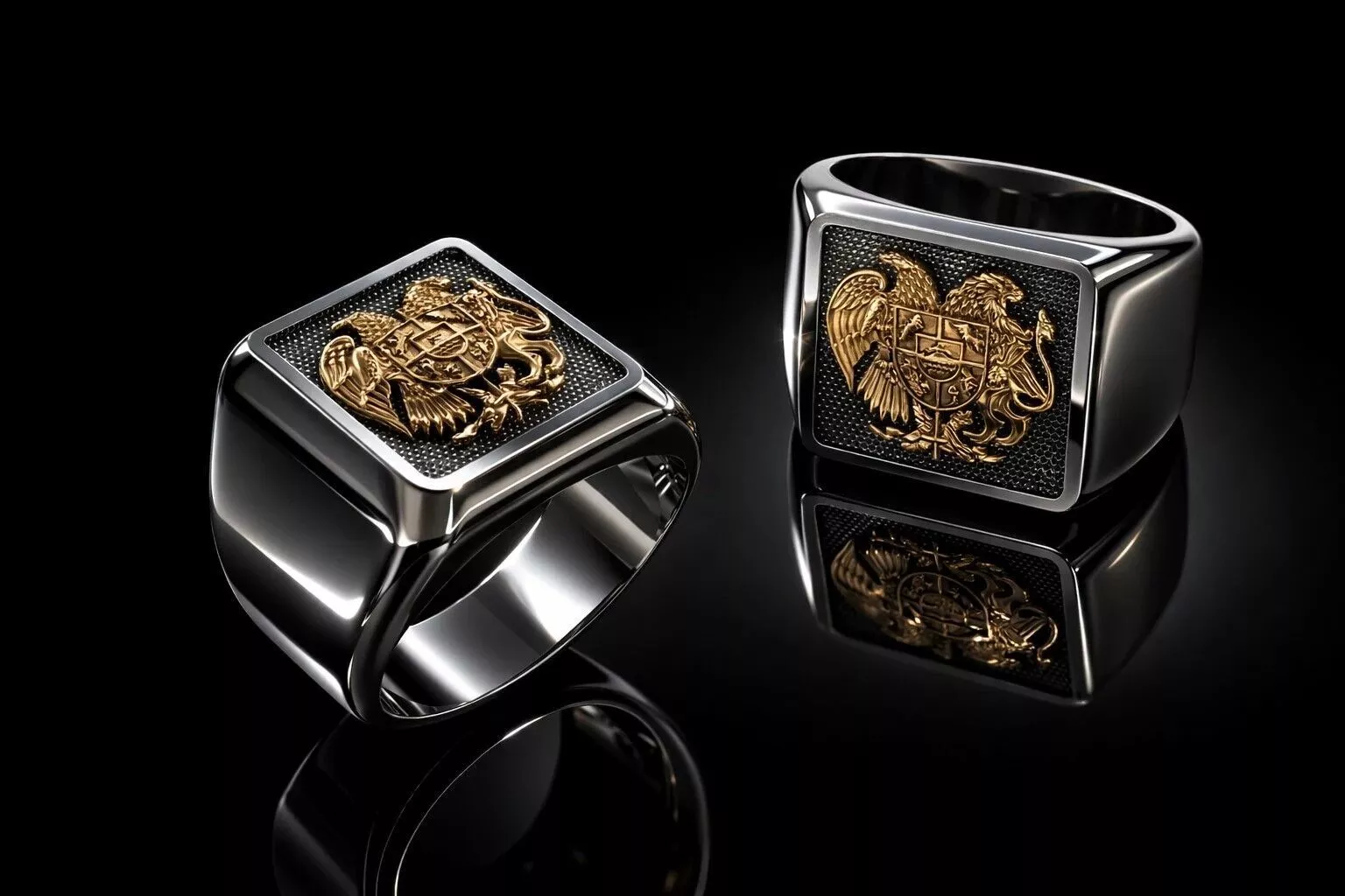 Armenian coat of arms Ring Luxury Jewelry 3D print model
