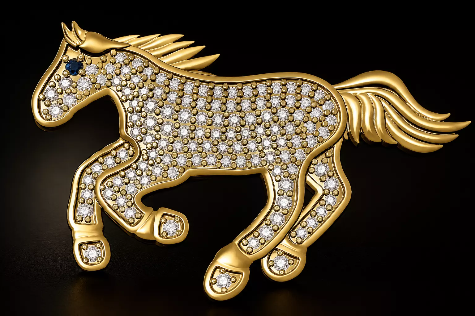 Diamond Horse Pendant STL 3D print model