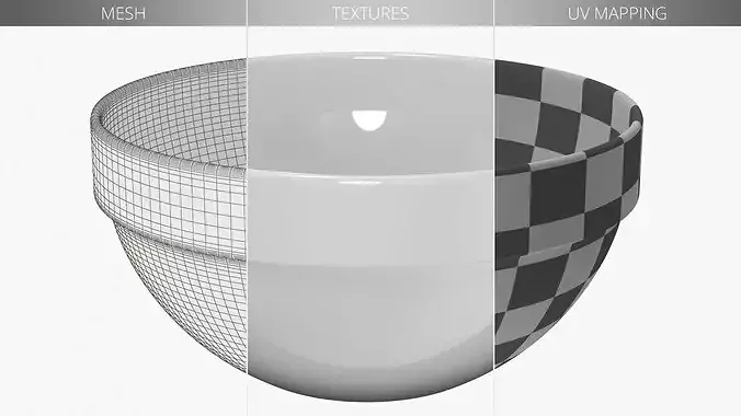 Porcelain Sauce Dipping Cup 3D model 6