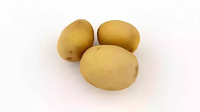 Potatoes Low-poly 3D model 4