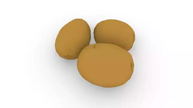 Potatoes Low-poly 3D model 6