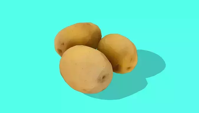 Potatoes Low-poly 3D model 5