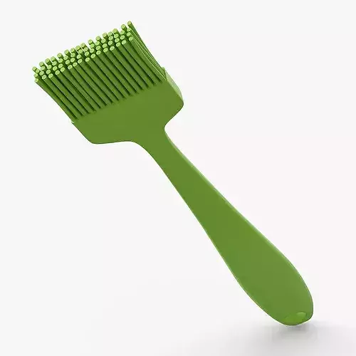 Silicone Basting Brush Kitchen Tool Green 3D model 4