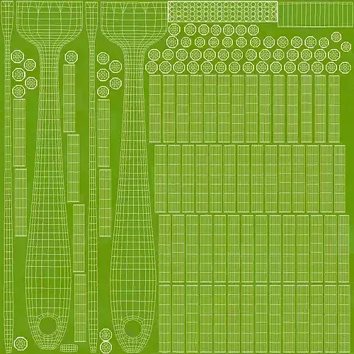 Silicone Basting Brush Kitchen Tool Green 3D model 7