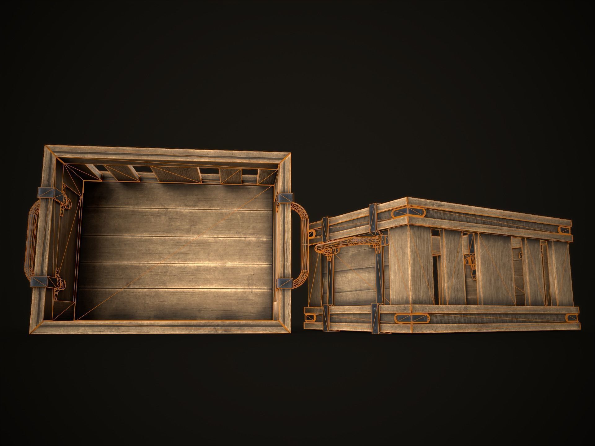 Game Ready Wooden Crate Low-poly 3D model_18