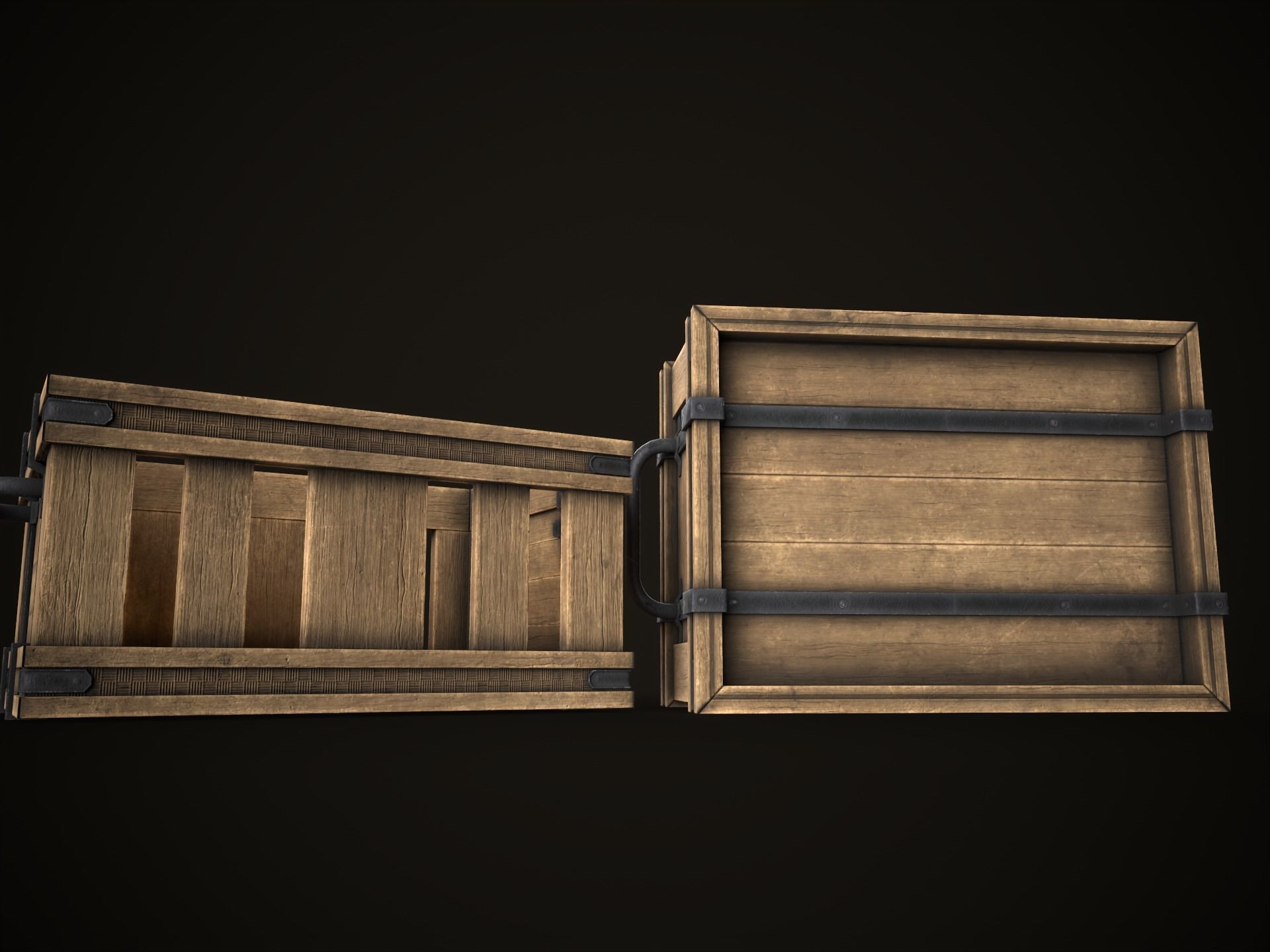 Game Ready Wooden Crate Low-poly 3D model_13