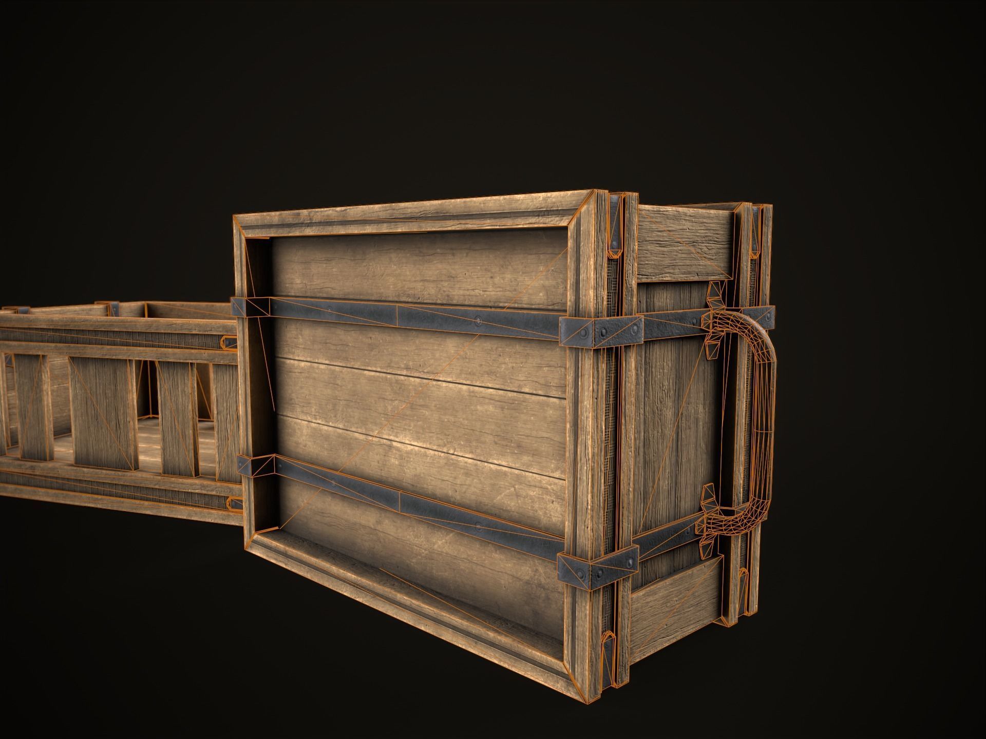 Game Ready Wooden Crate Low-poly 3D model_10