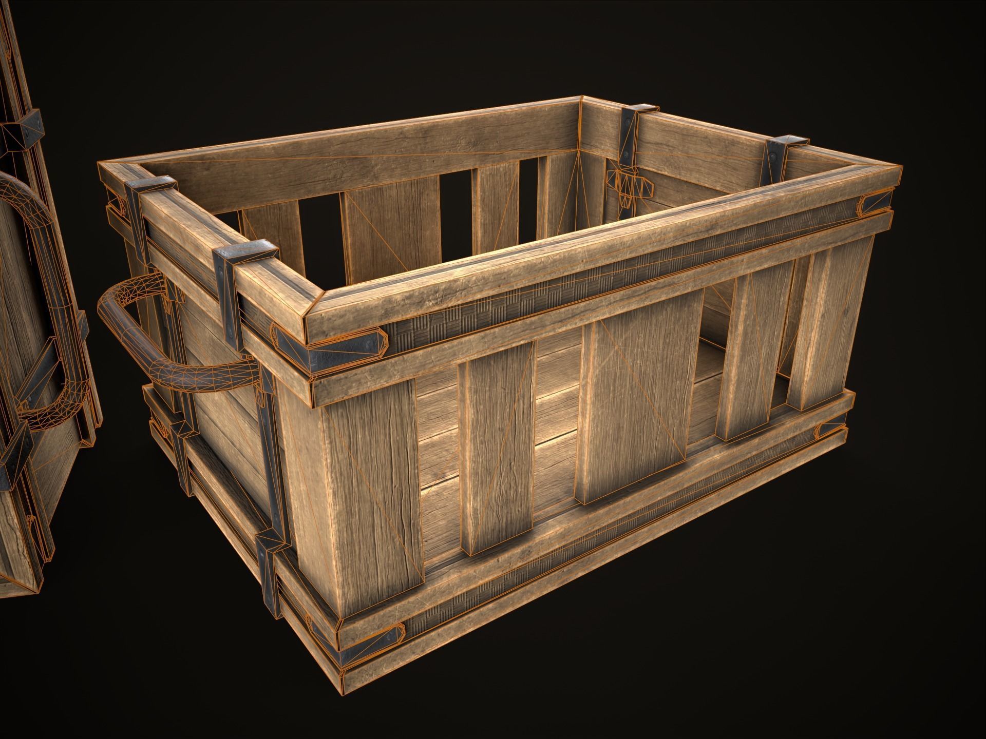 Game Ready Wooden Crate Low-poly 3D model_22