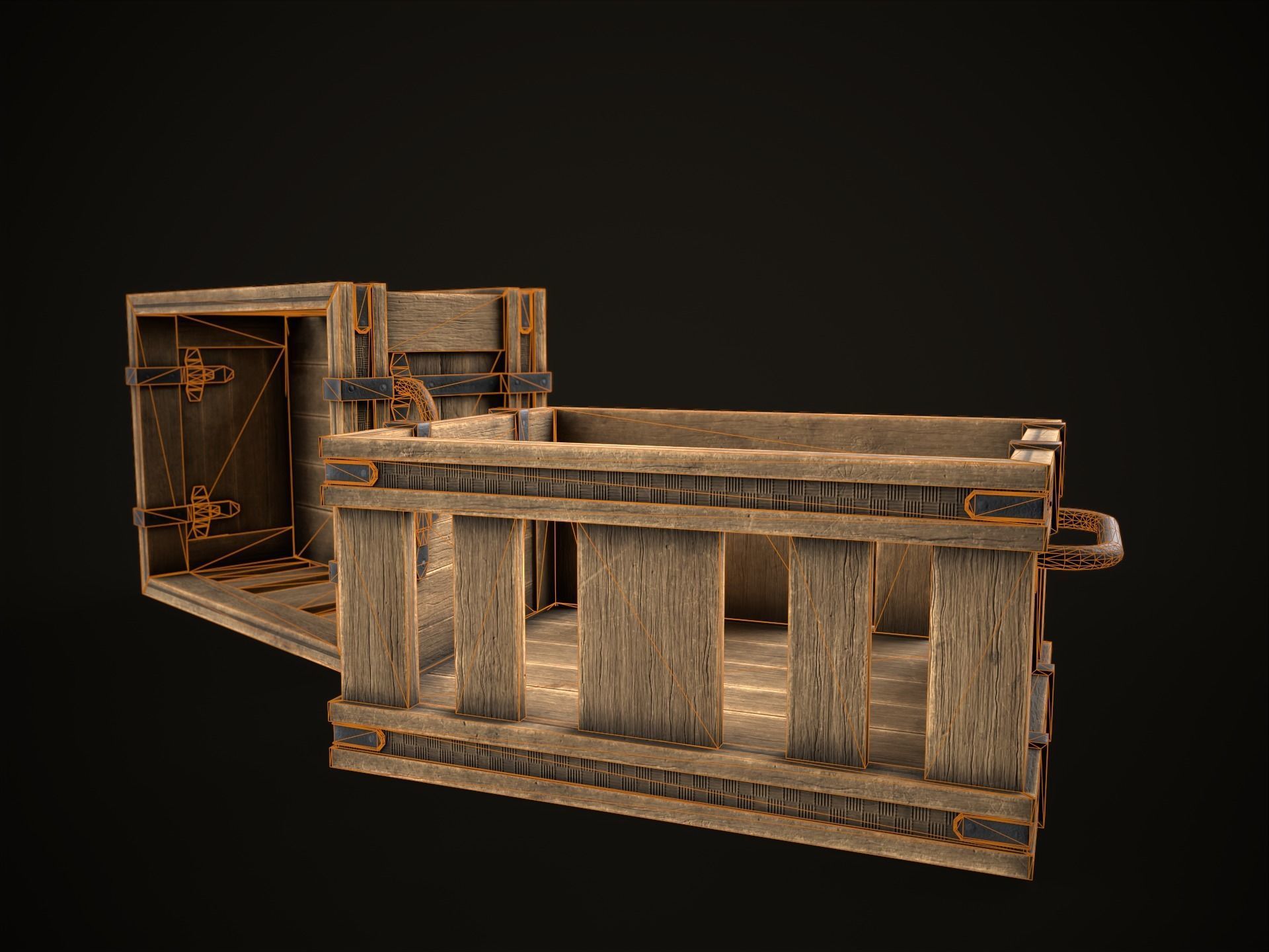 Game Ready Wooden Crate Low-poly 3D model_12