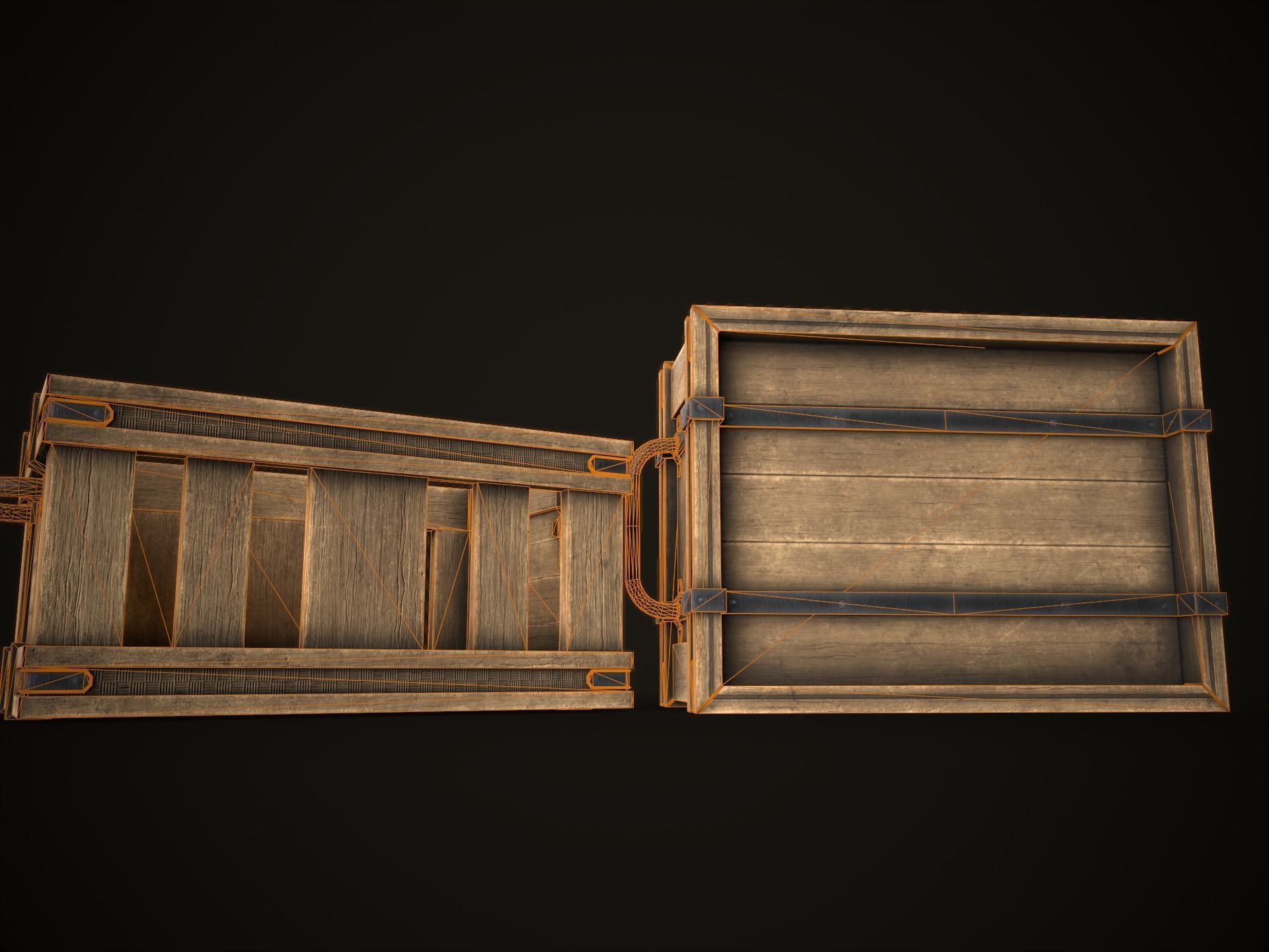 Game Ready Wooden Crate Low-poly 3D model_14