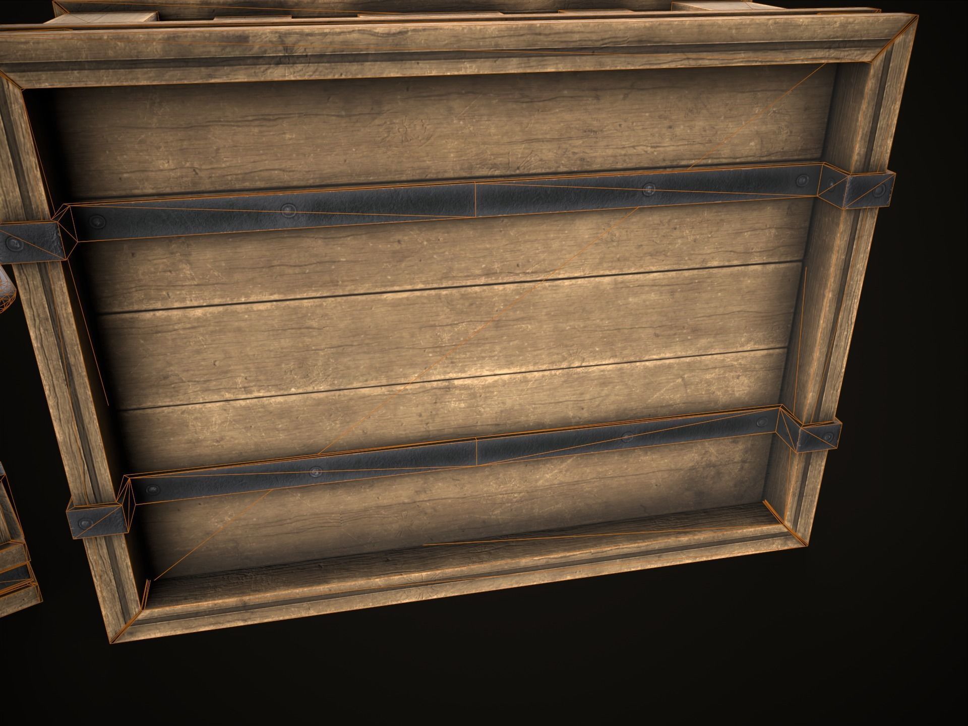 Game Ready Wooden Crate Low-poly 3D model_16