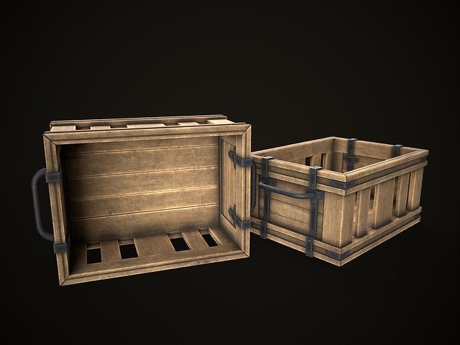 Game Ready Wooden Crate Low-poly 3D model