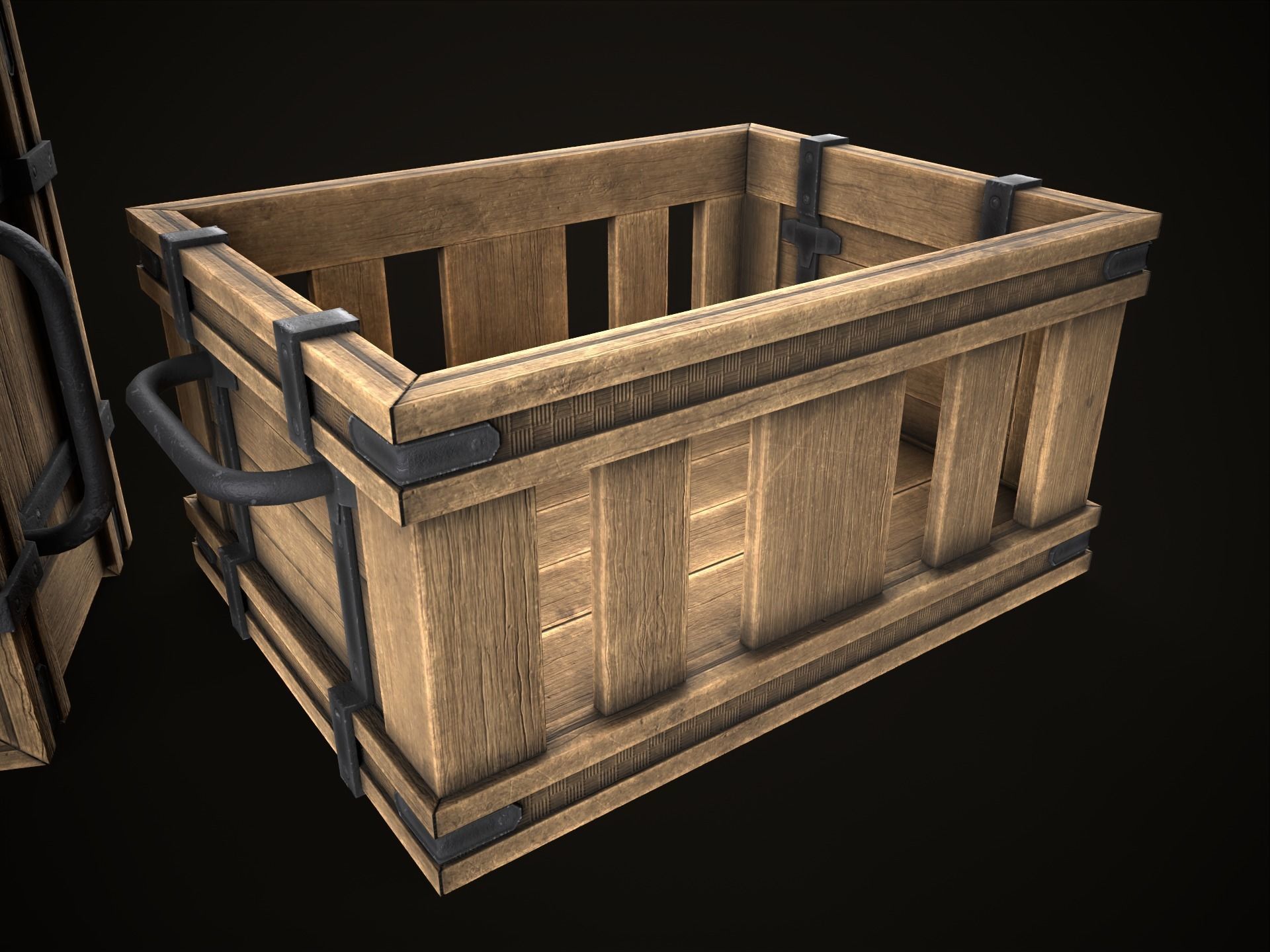 Game Ready Wooden Crate Low-poly 3D model_21