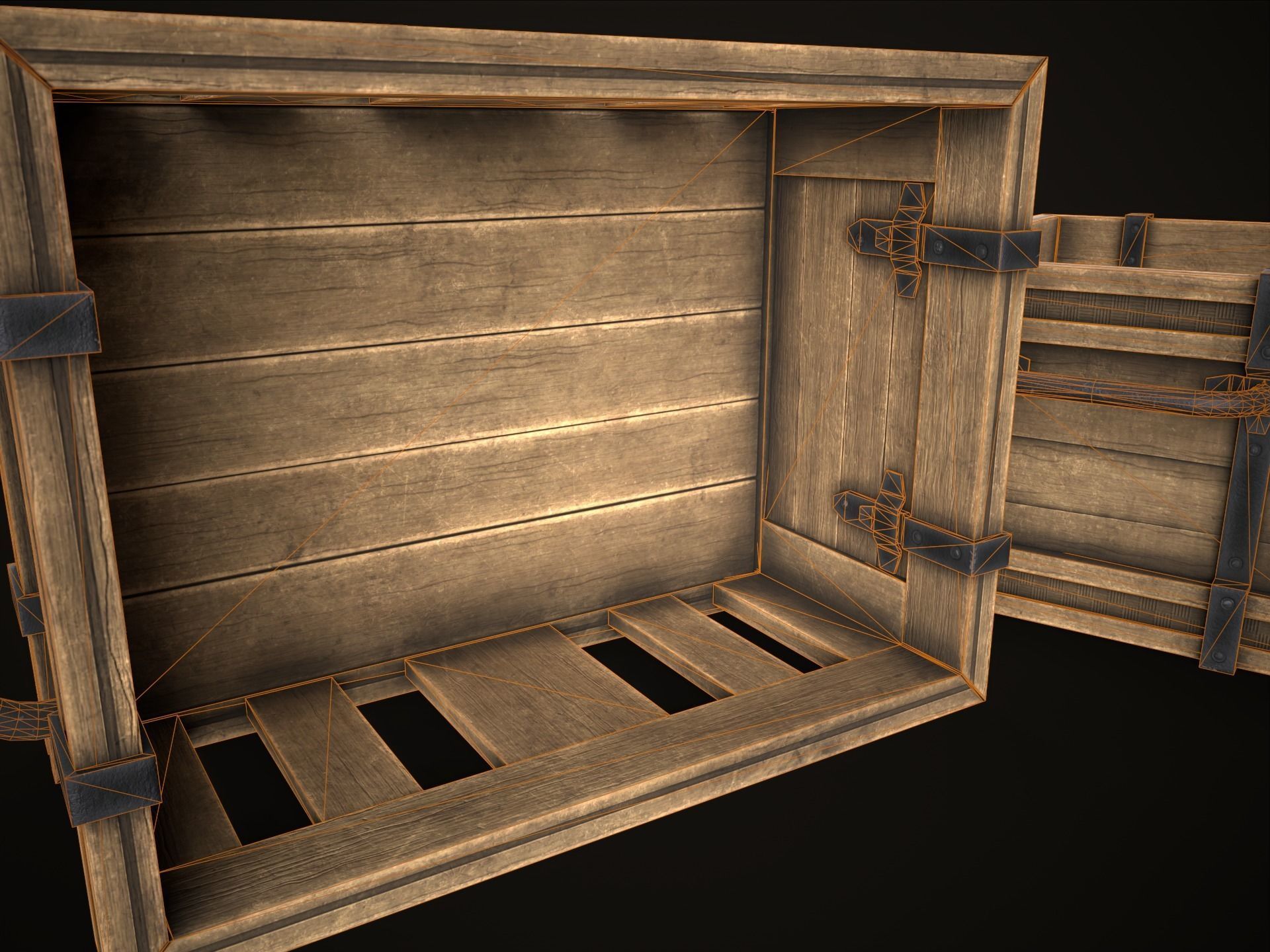 Game Ready Wooden Crate Low-poly 3D model_20