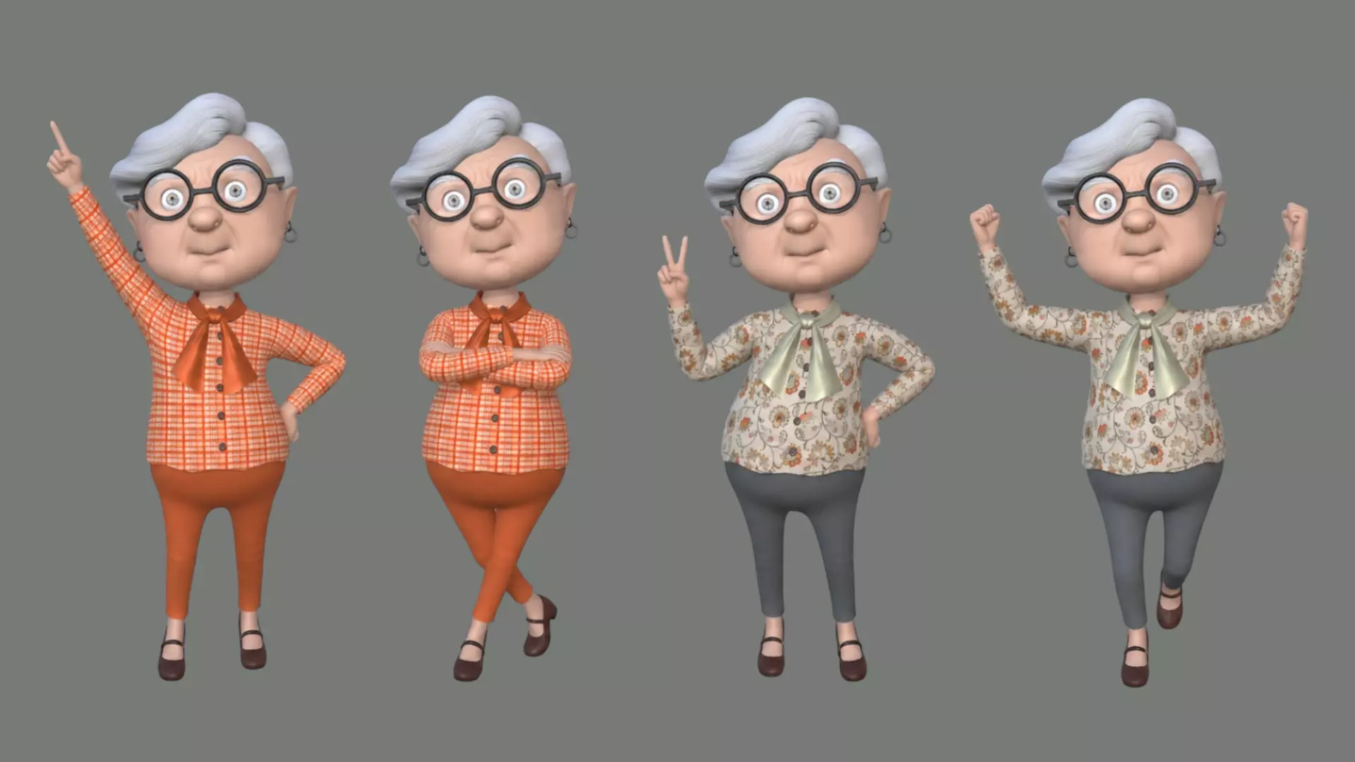 Grandmother Low-poly 3D model