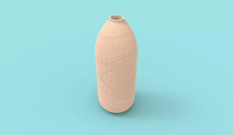 Minimalist Wooden Bottle Vase 3D print model