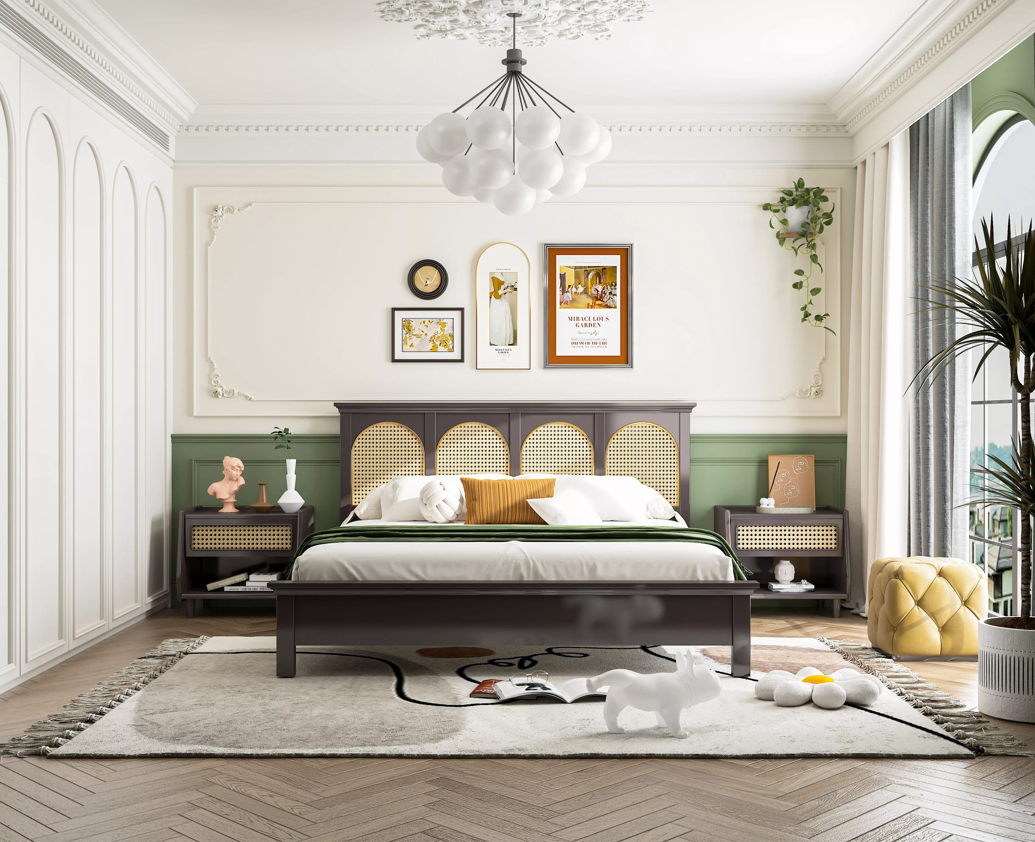 French retro bedroom interior design 3D model