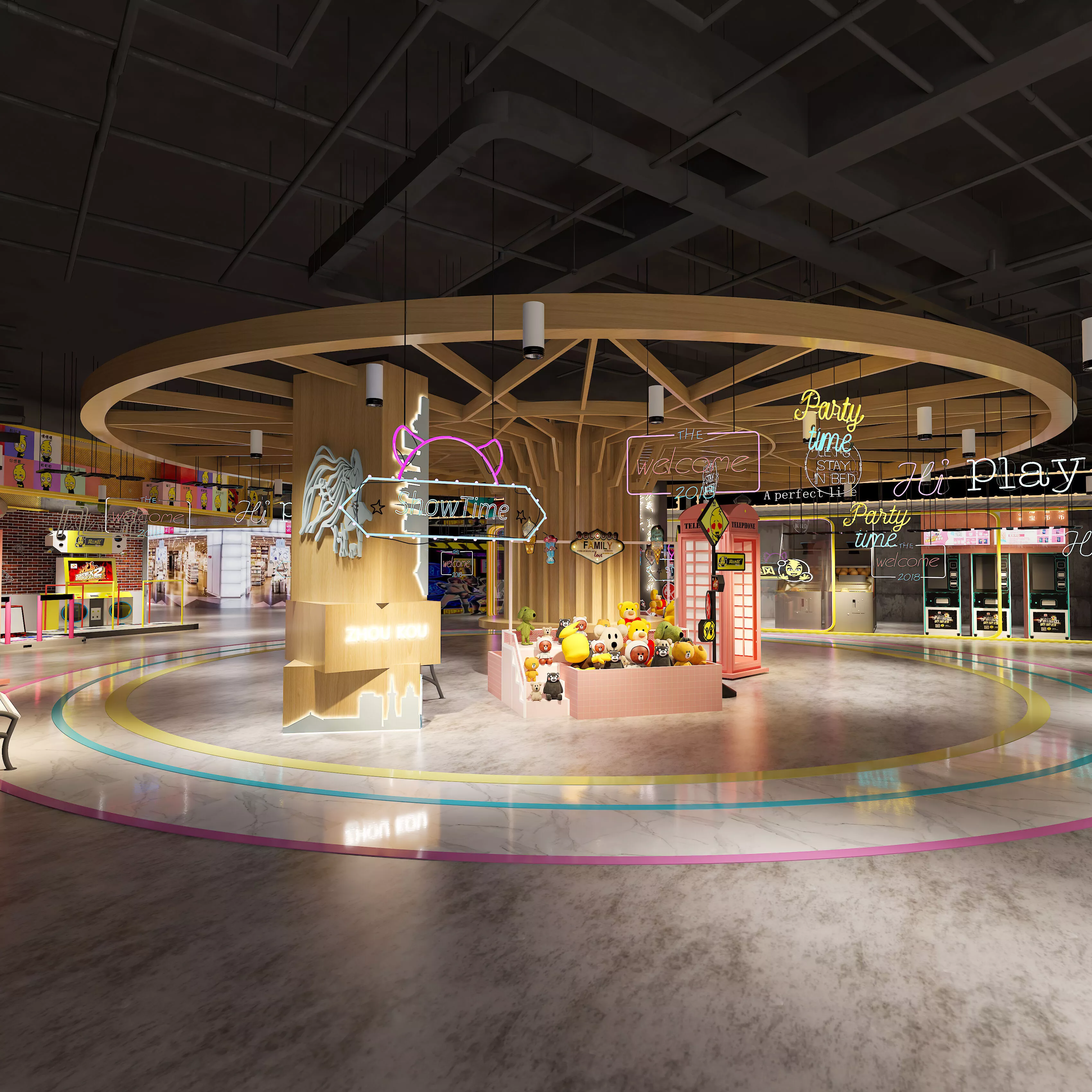 Industrial-style shopping mall - amusement park - toy store 3D model