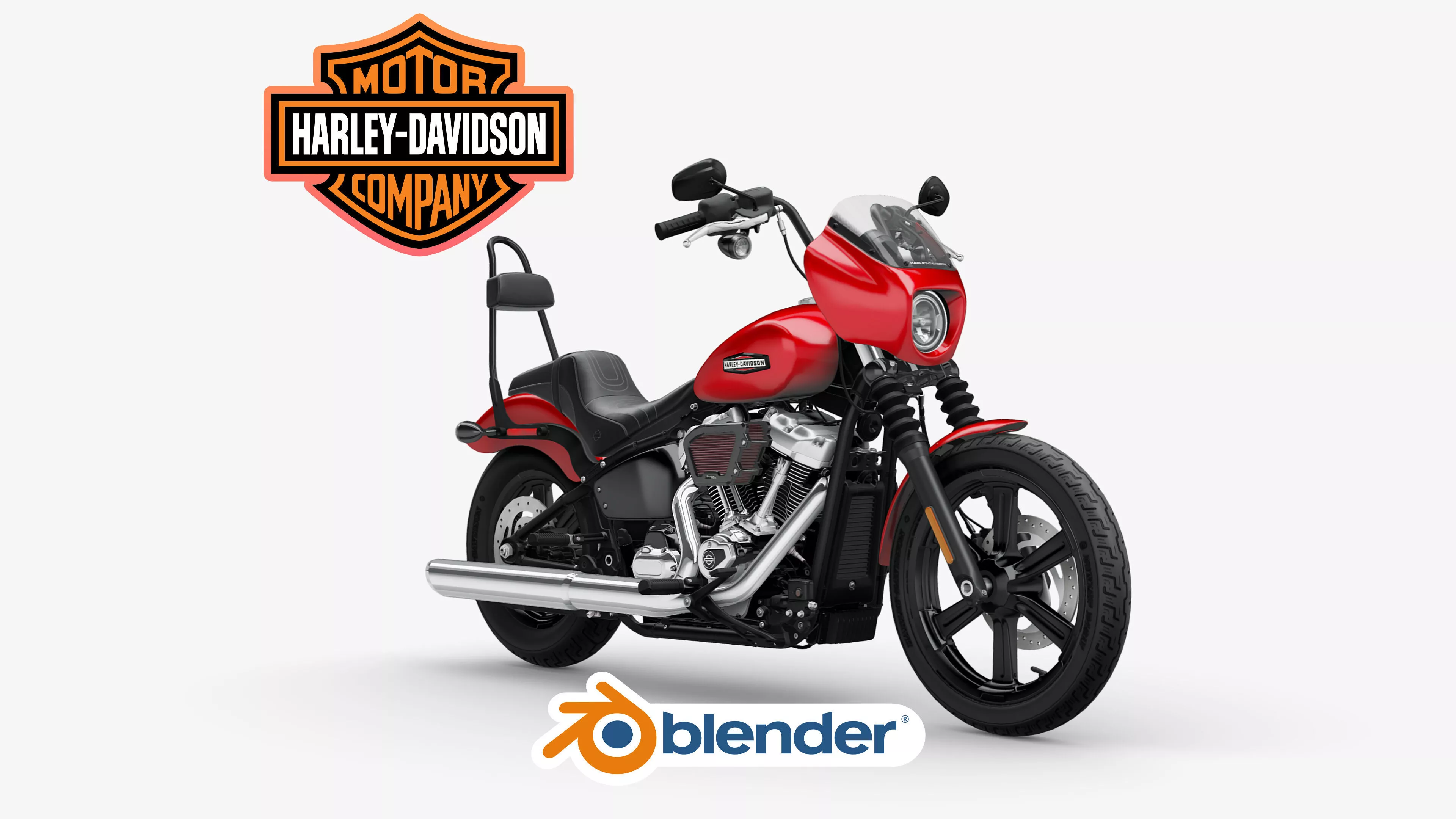 2026 Harley Davidson Softail Street Bob Motorcycle Bike Low-poly 3D model
