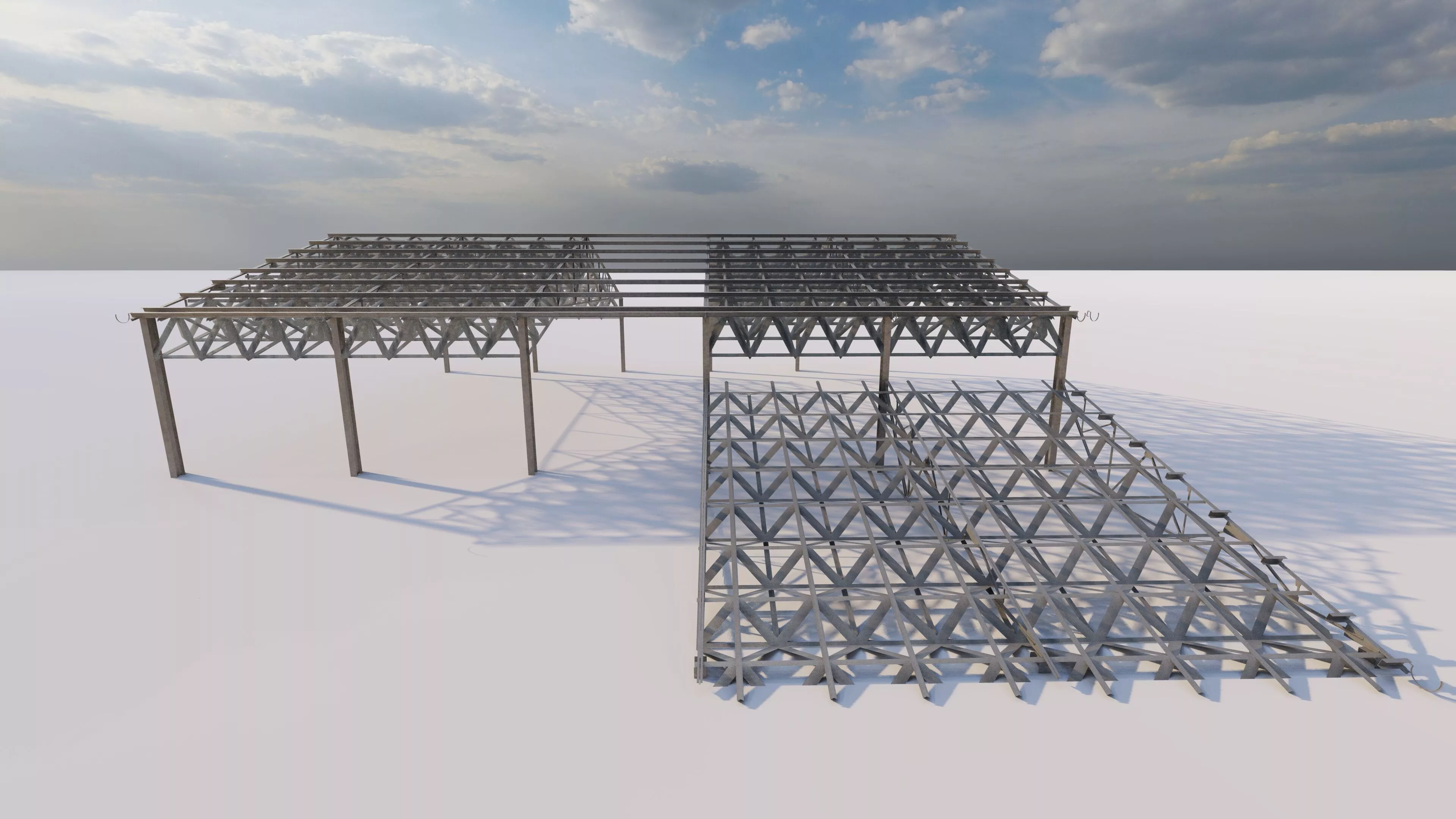 Prefabricated scarfel structure-Layher Structure Pavilion 3D model