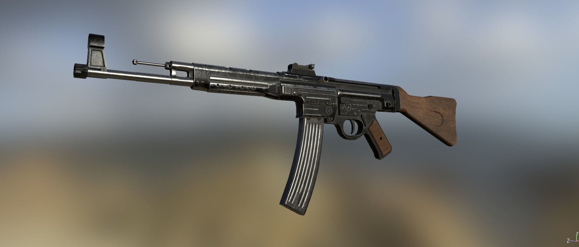 StG-44 Sturmgewehr-44 MP-44 Low-poly 3D model_1