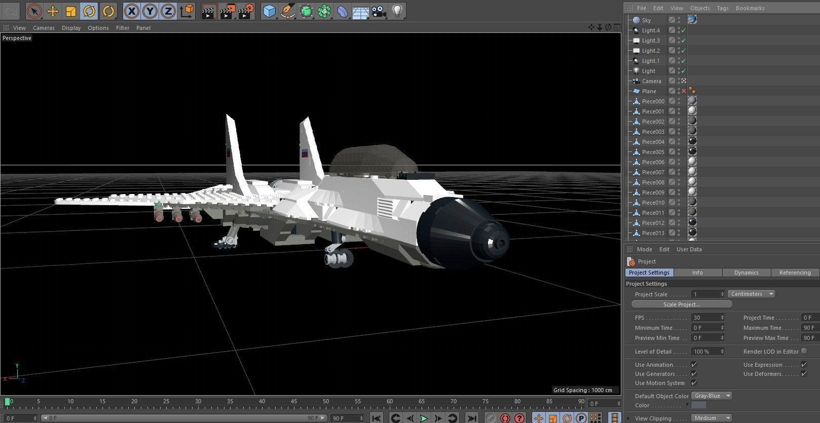 Lego Jet Plane 3D model_0