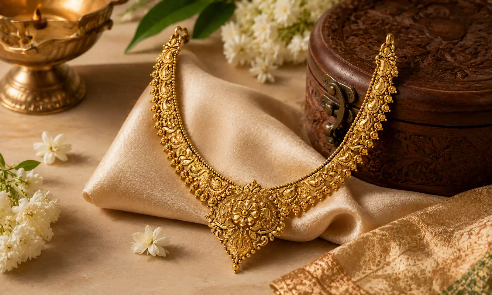 Traditional Gold Bridal Necklace Model 3D model