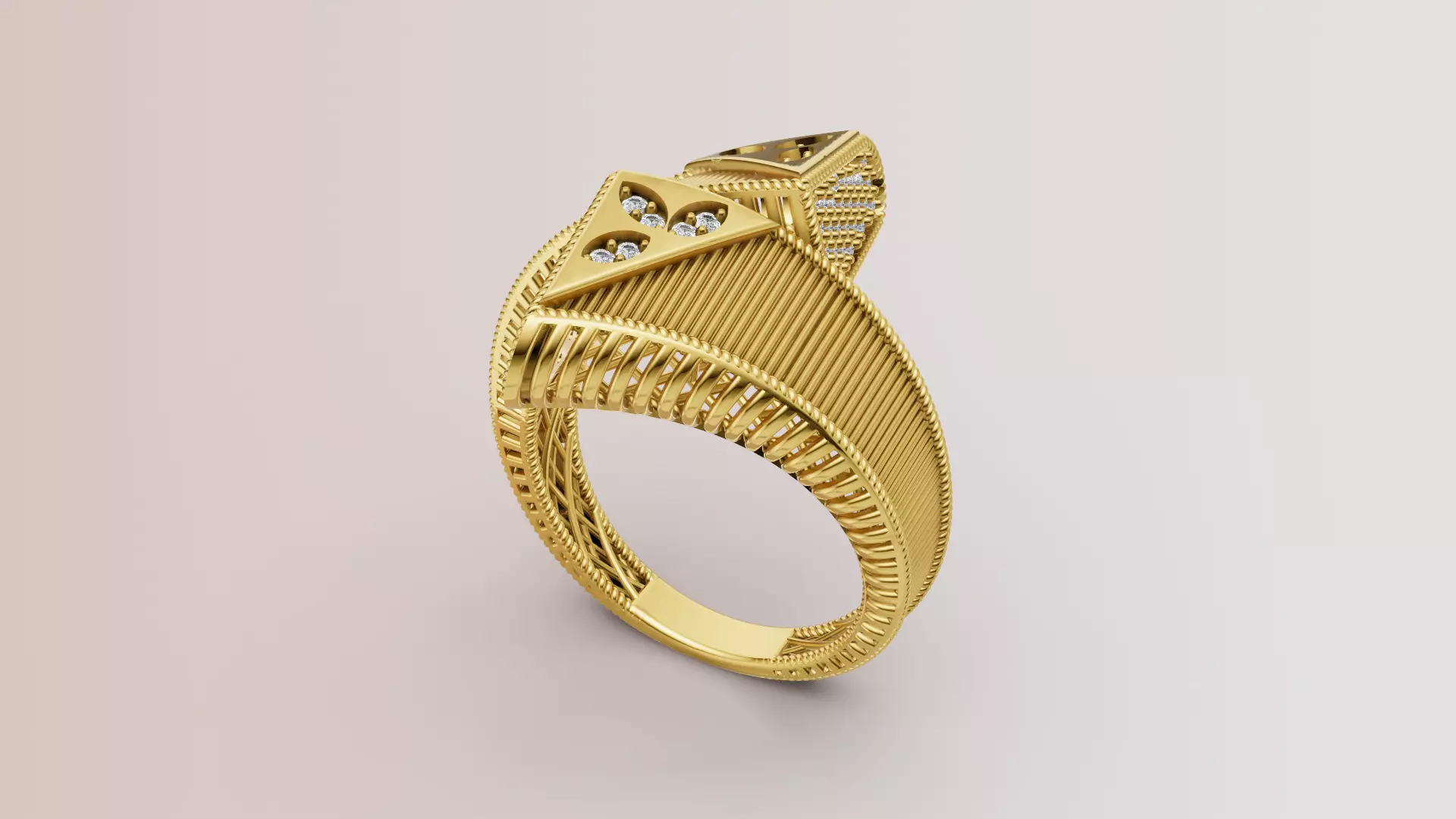 Ring with diamonds C70 3D print model