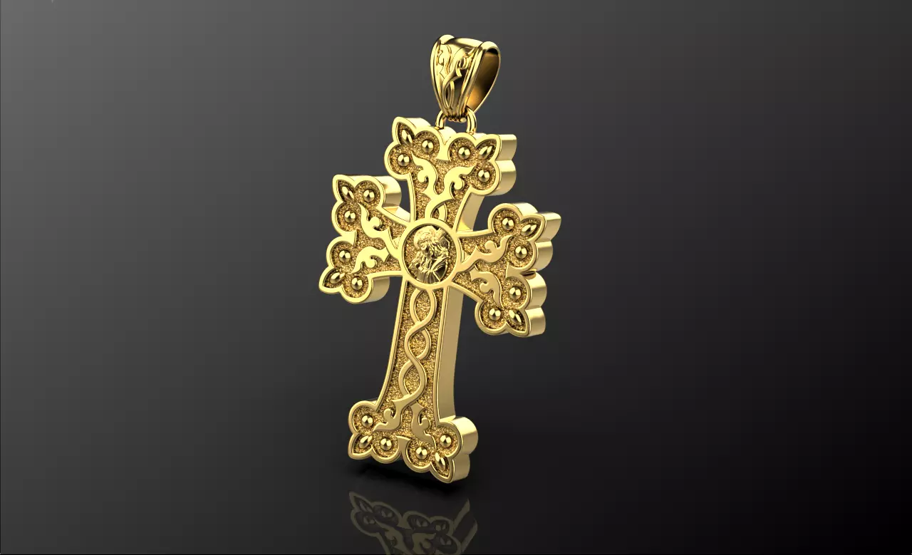 Armenian cross pendant 0023 3D print model