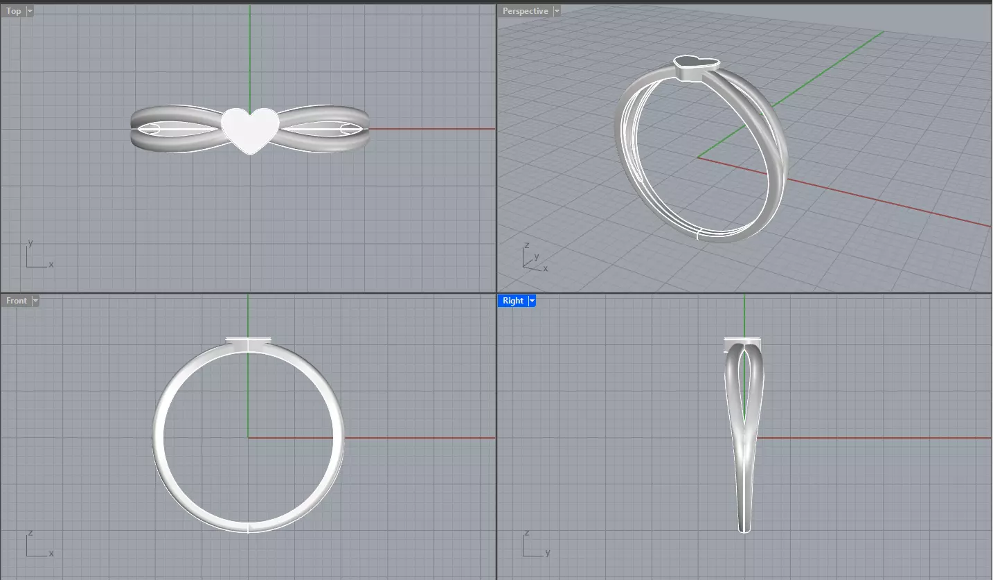 Love Ring Gold 3D print model