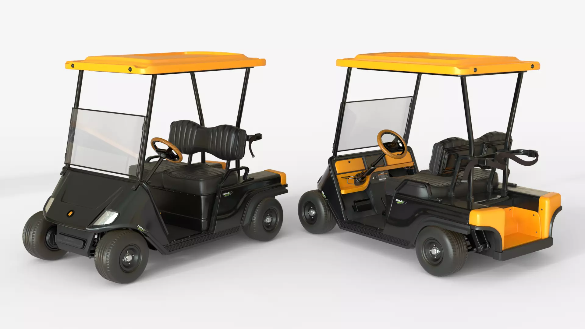 Black Golf Car Realistic Utility vehicle 3D model