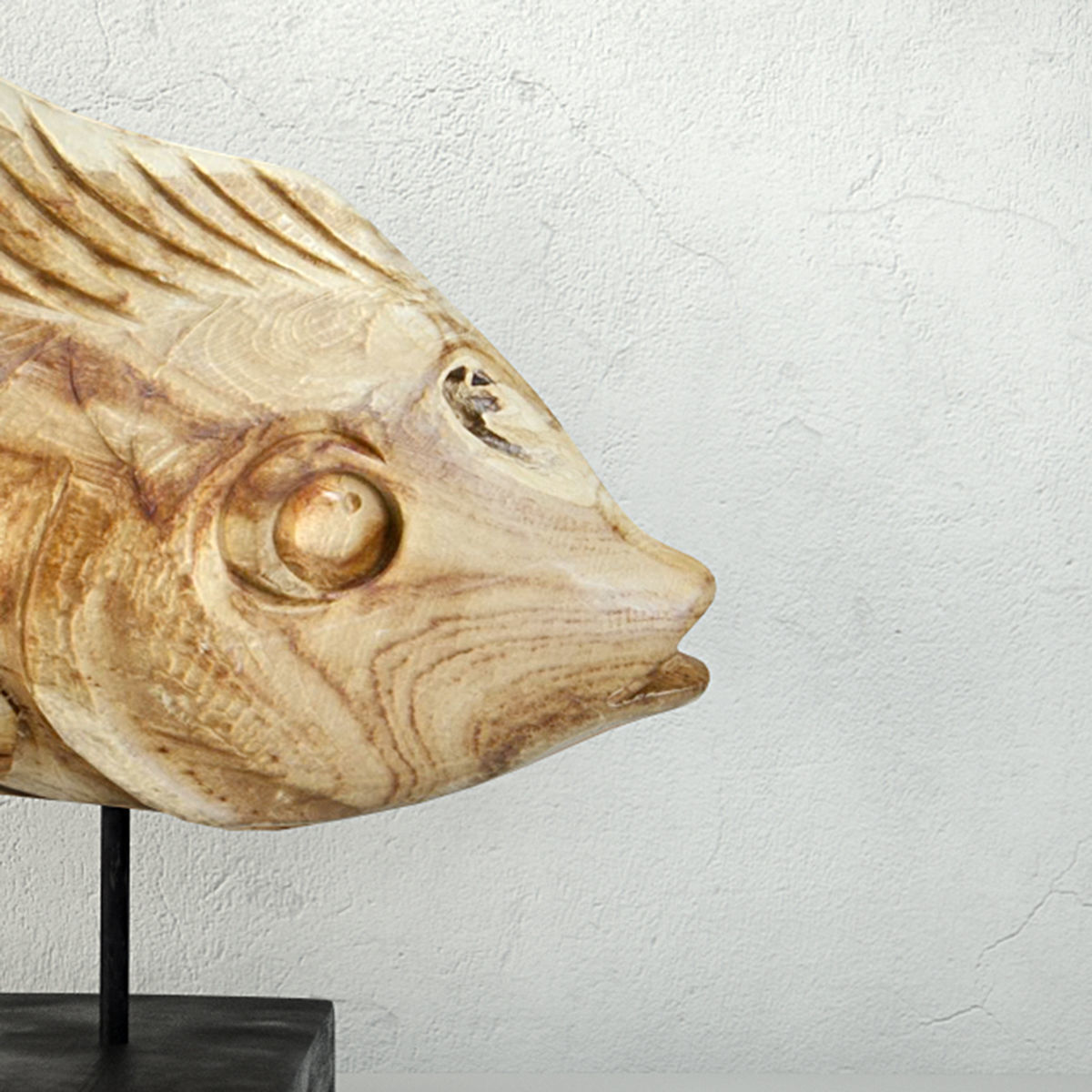 Hand Carved Driftwood Fish On Stand 3D model_4