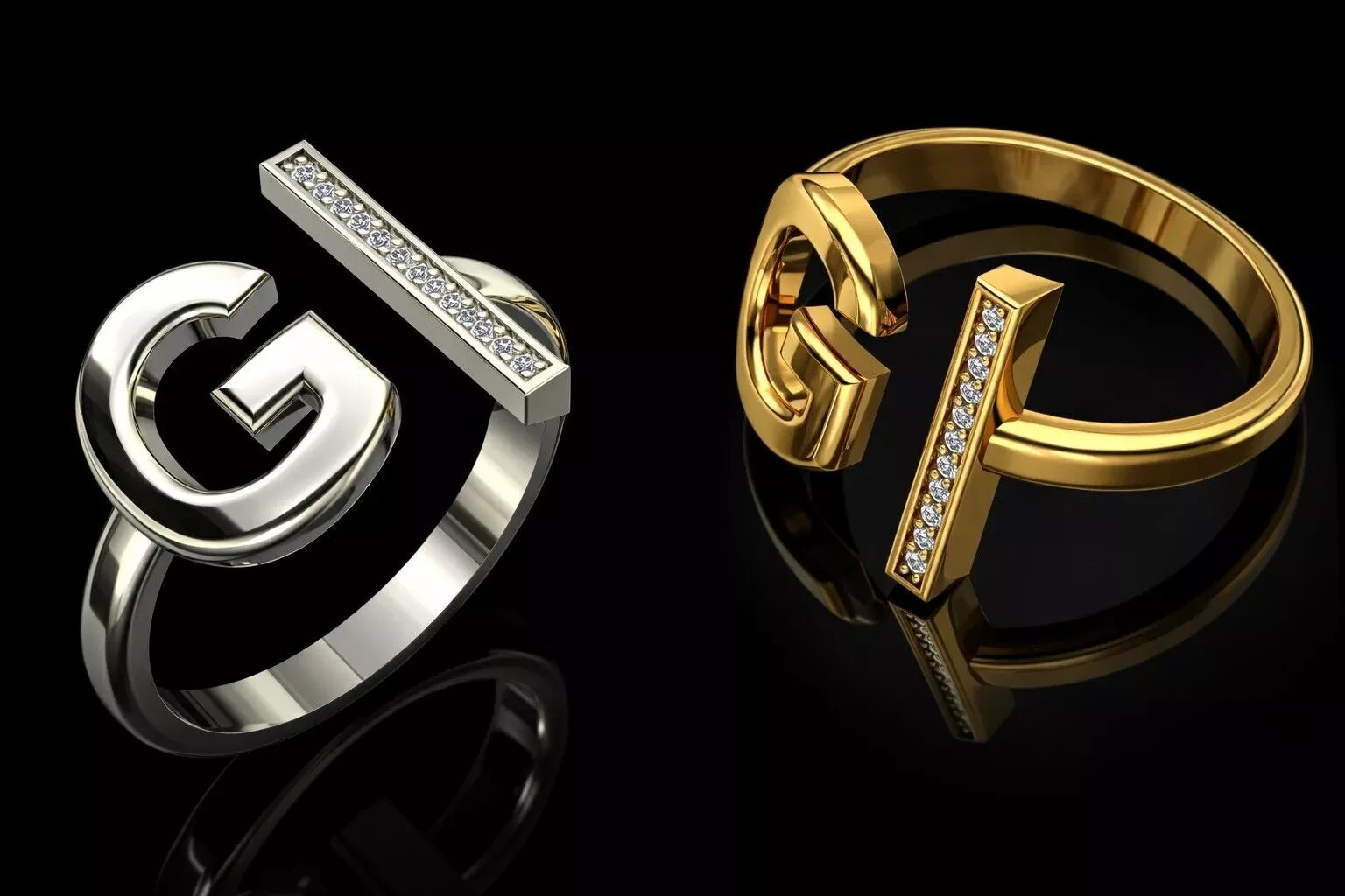 Letter G Ring Luxury Jewelry 3D print model