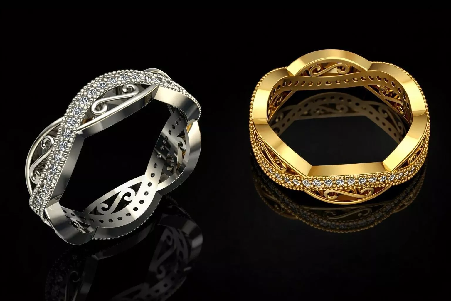 Diamond Ring Luxury Jewelry 3D print model