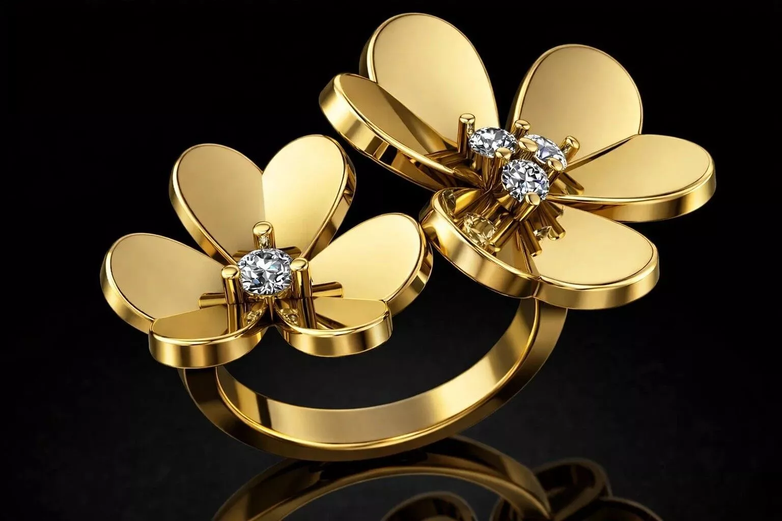 Flower Ring Brand Jewelry 3D print model
