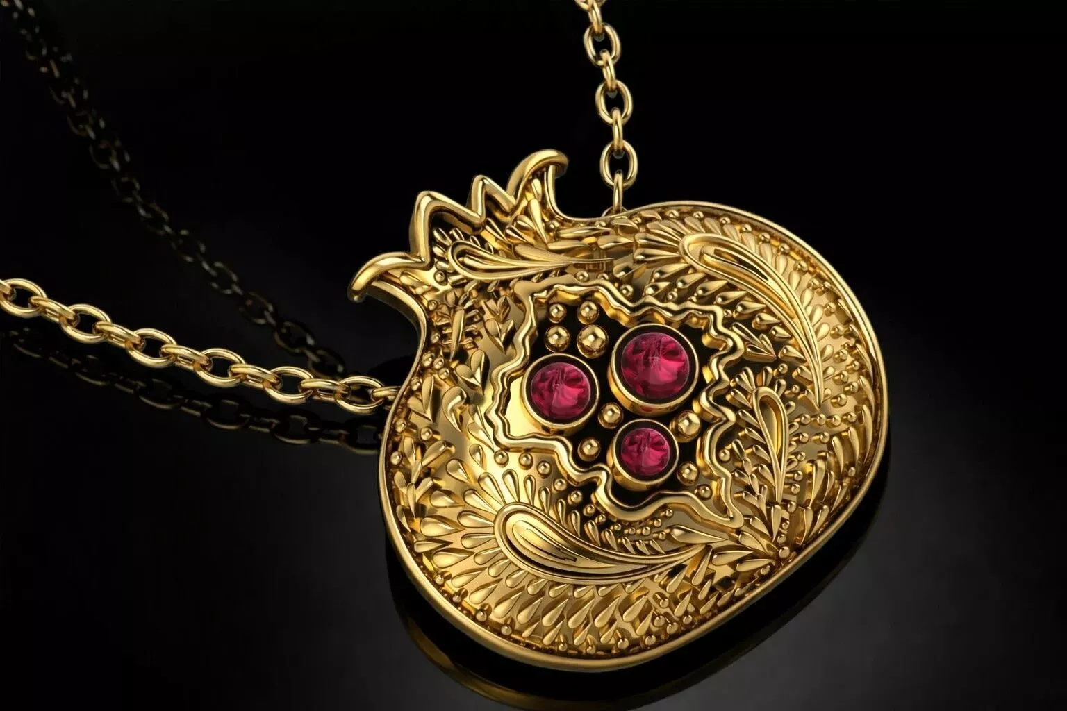 Pomegranate Pendant Luxury Jewelry 3D print model