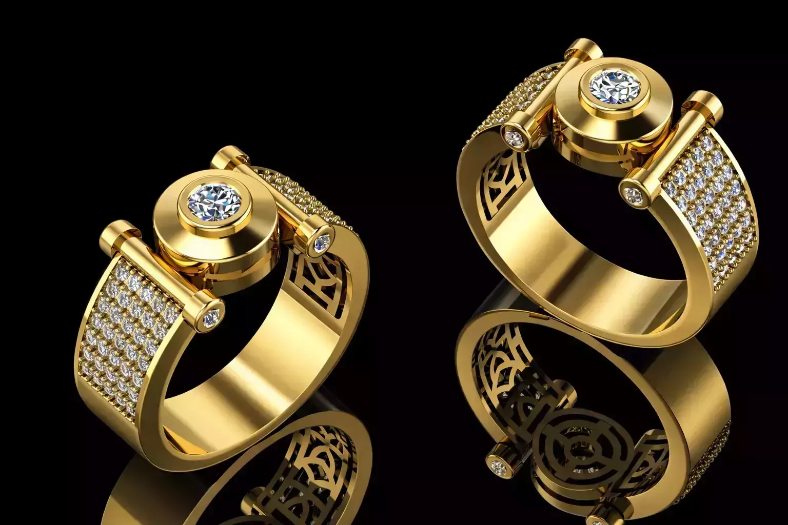 Mens Ring Brand Jewlery Gold Luxury 3D print model